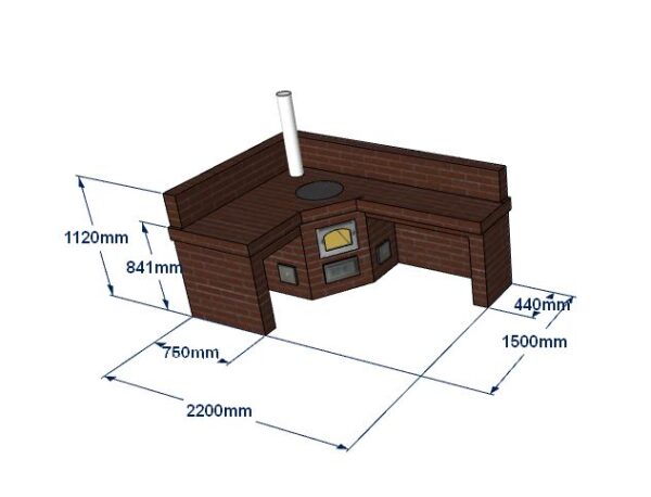 Казан из кирпича, проект печи